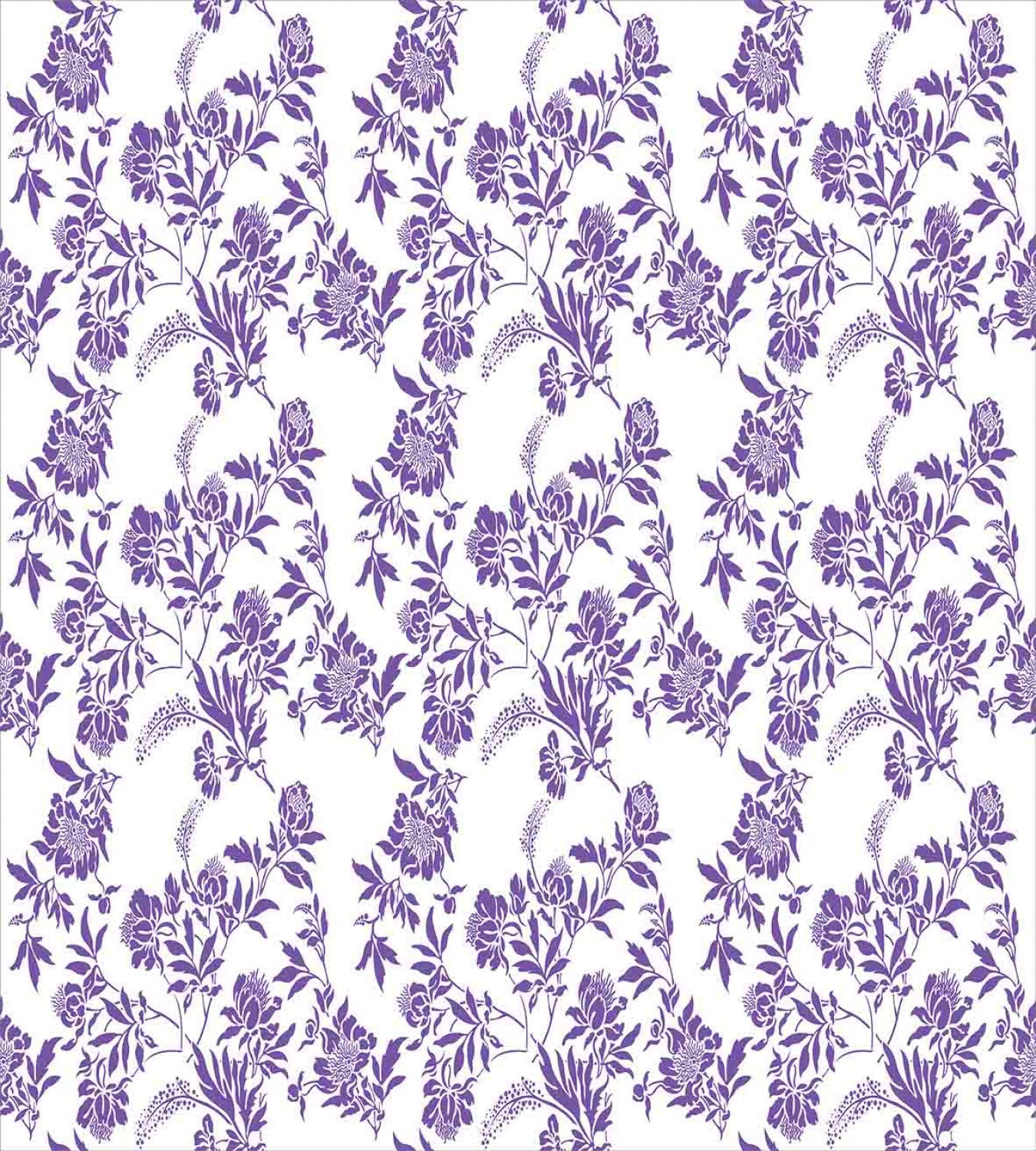 Ambesonne Floral Duvet Cover Set | King Size 3-Piece Bedding with Abstract Lilac Posies Design | Violet & White Decorative Bedding | Perfect for Spring & Summer Bedroom Decor