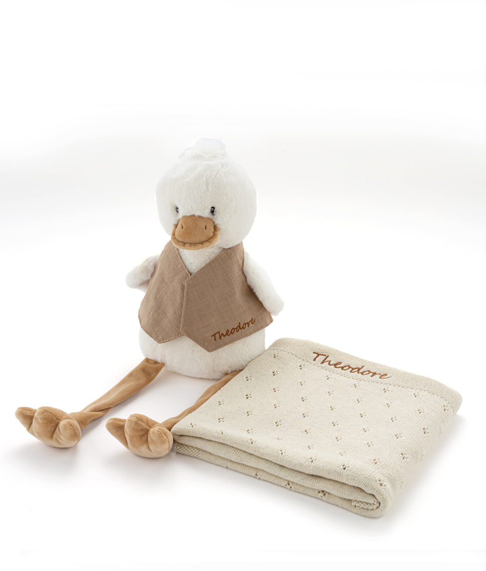 Big Bill & Pointelle Blanket Bundle - Soft Oatmeal Color Knit Throw Blankets for Bed, Couch & Nursery - Cozy Home Decor & Gift Idea