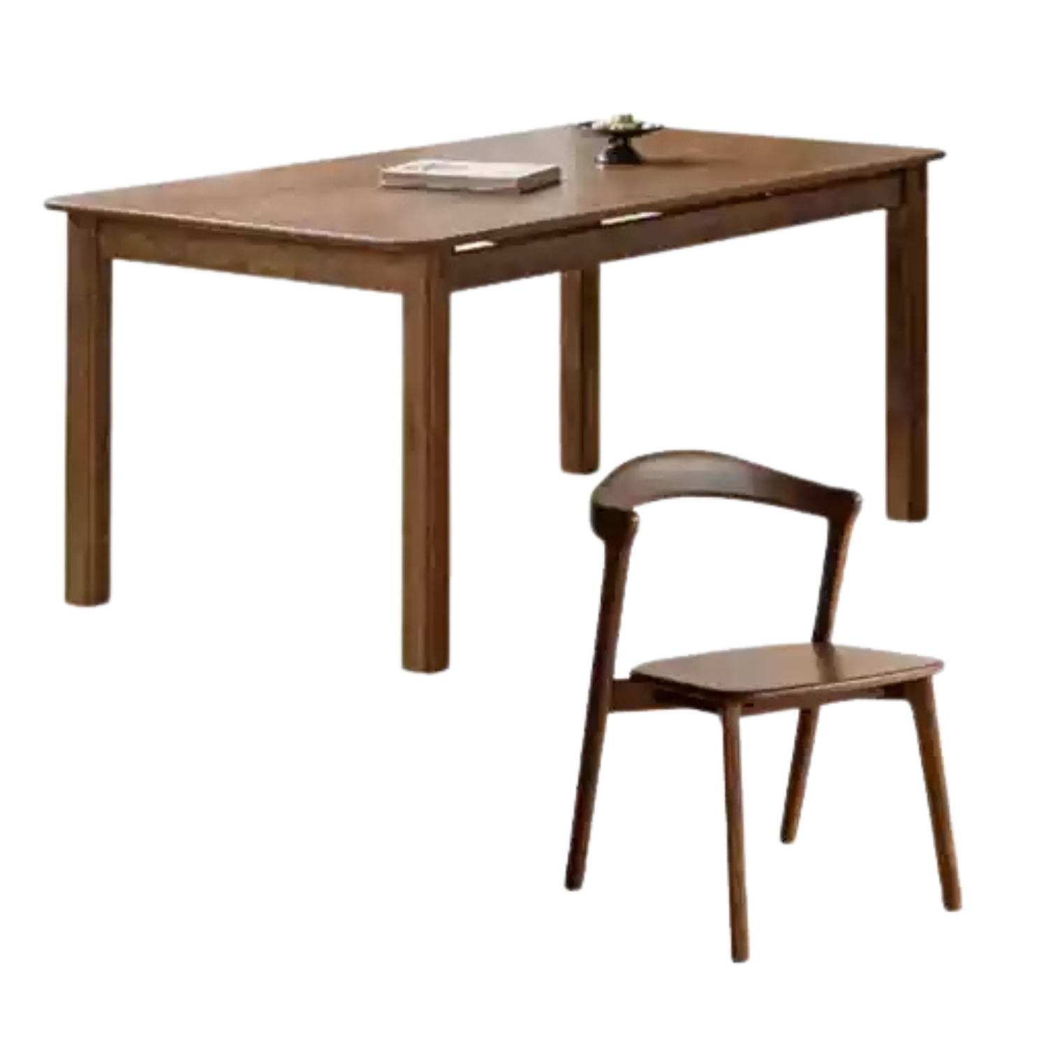 Premium Black Walnut & Ash Solid Wood Dining Table - Handcrafted Rustic Farmhouse Style - Perfect for Family Gatherings, Dinner Parties & Cozy Meals