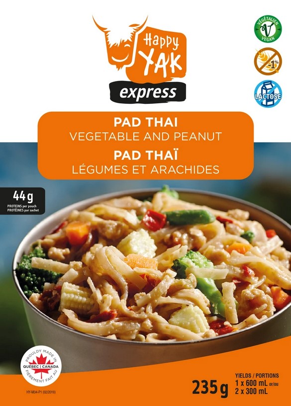Happy Yak Vegetable & Peanut Pad Thai Noodle Kit - Authentic Thai Stir Fry Meal for Quick Dinner, Lunch or Meal Prep - Perfect for Home Cooking, Office Meals & Asian Cuisine Lovers