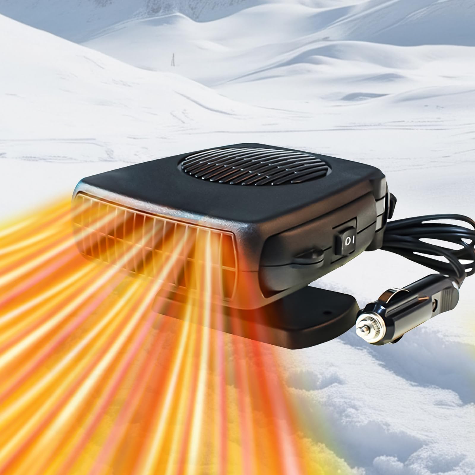 2025 Upgraded 12V 150W Portable Car Heater - Fast Heating 2-in-1 Vehicle Heater with Cigarette Lighter Plug | Defrost Windows & Warm Cabin in Winter | Essential Car Accessory for Road Trips and Cold Weather Driving