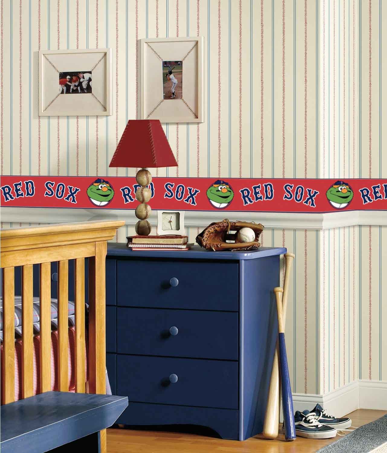 York Wallcoverings ZB3320BD Wally The Green Monster Prepasted Border - Navy, White, Emerald Green & Orange - Perfect for Kids' Rooms, Playrooms & Nursery Decor