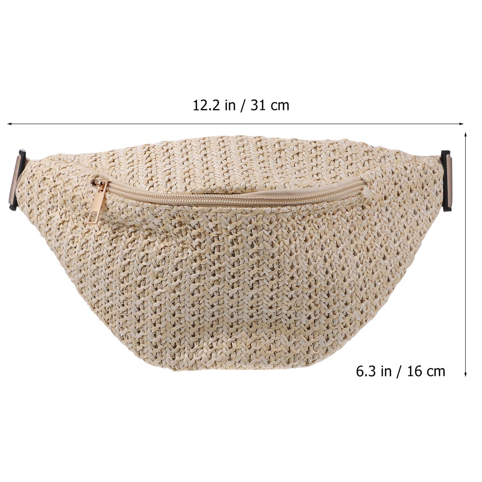 Amosfun Kids Fanny Pack for Boys & Girls - Adjustable Waist Bag for Hiking, Festivals, Travel - Crossbody Chest Pouch - Summer Straw Woven Design - Perfect for Outdoor Activities, Sports & Daily Use