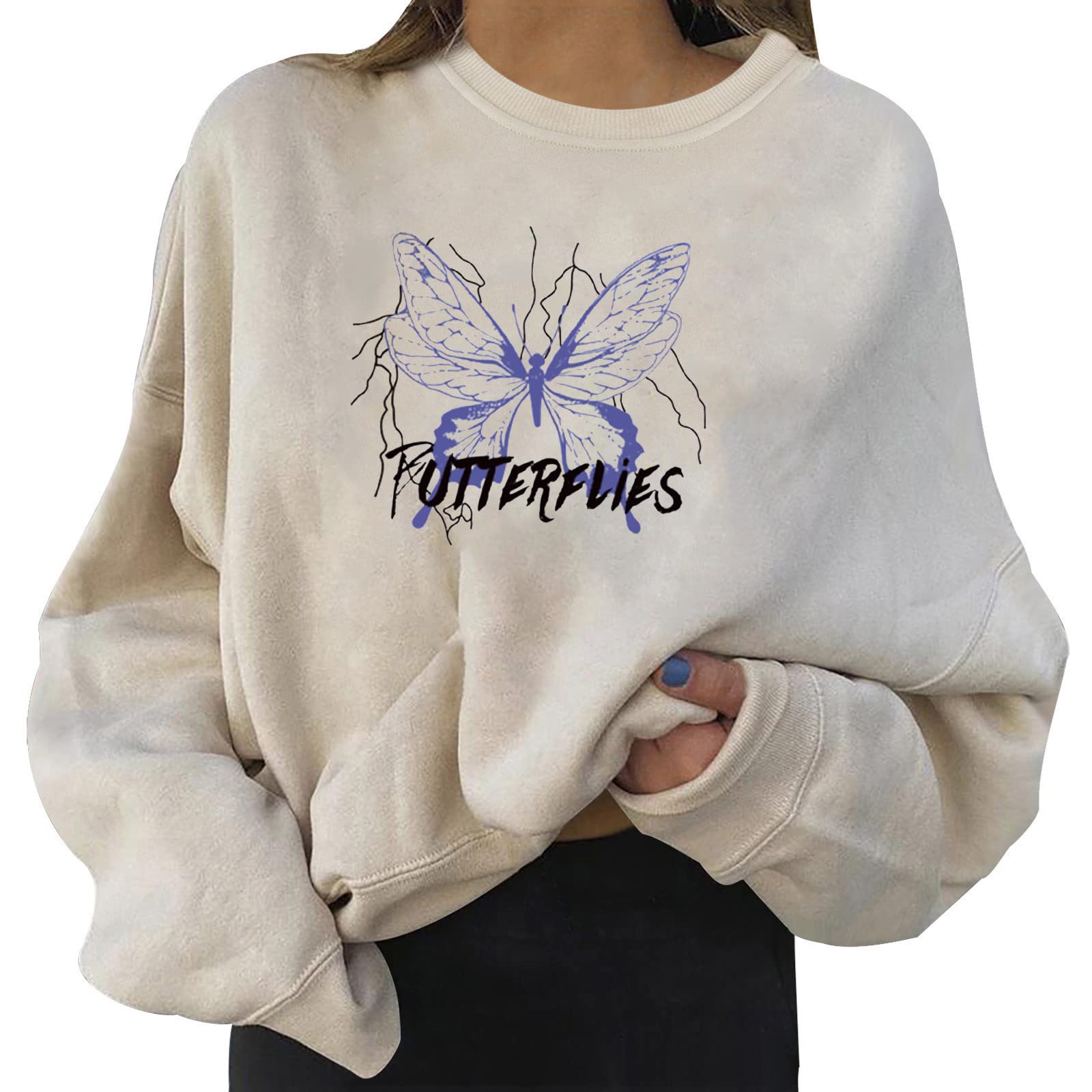 Women's Fashion Hoodies - Letter Print Long Sleeve Pullover Sweatshirt with Fleece Lining | Casual Daily Wear, Street Style, Winter Layering & Lounge Outfits