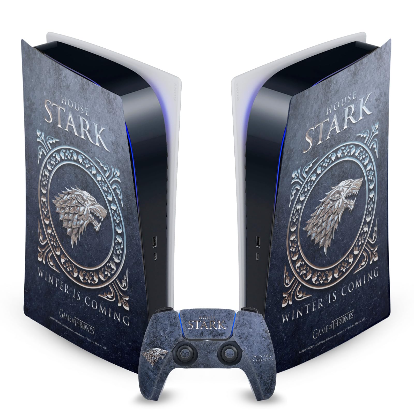 Game of Thrones House Stark PS5 Skin - Vinyl Decal for Sony PS5 & DualSense - Gaming & Collectible