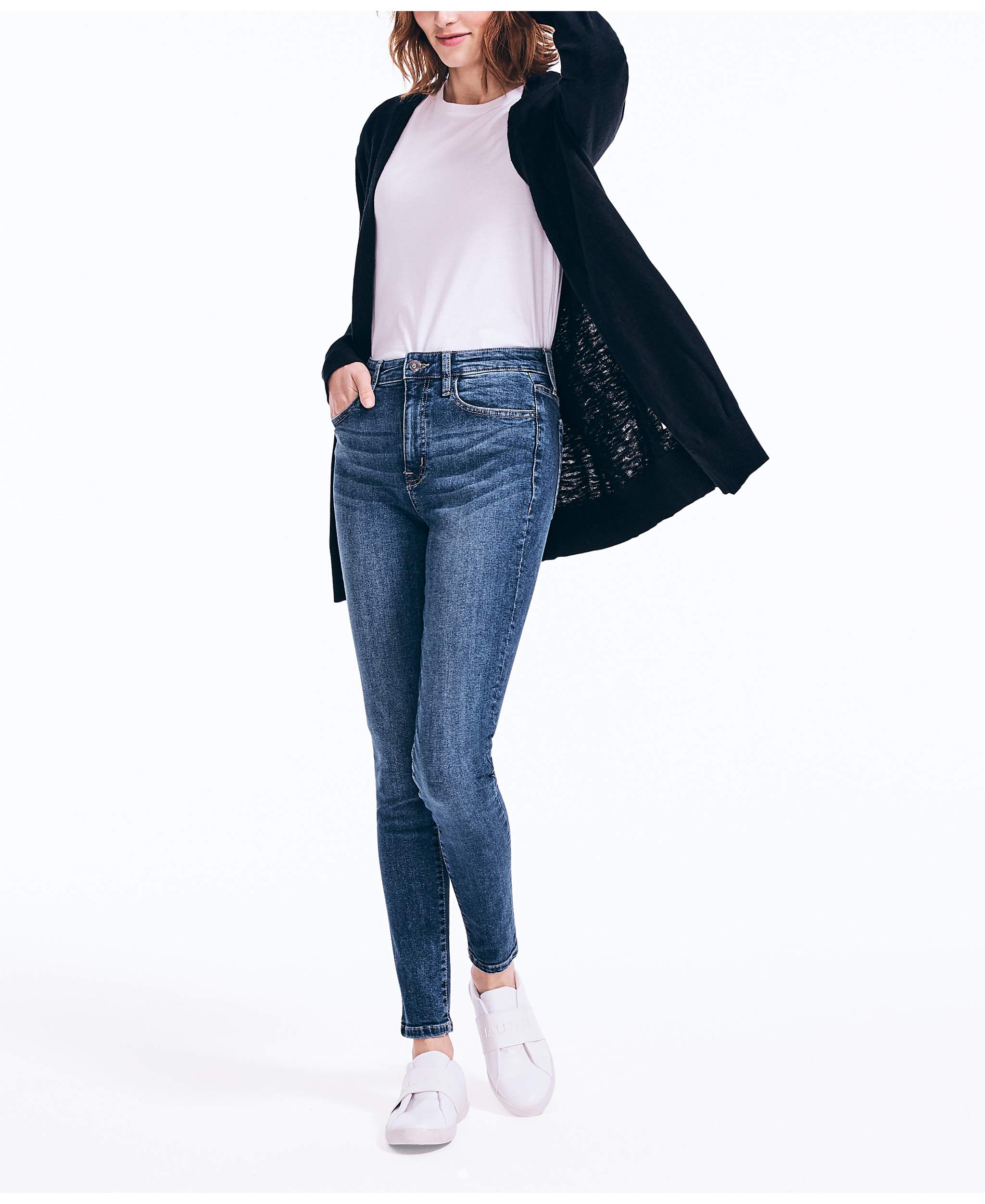Nautica Women's Soft Open Front Long Cardigan Sweater - Lightweight Knit Wrap Cover-Up for Fall & Winter - Perfect for Office, Travel and Casual Outfits