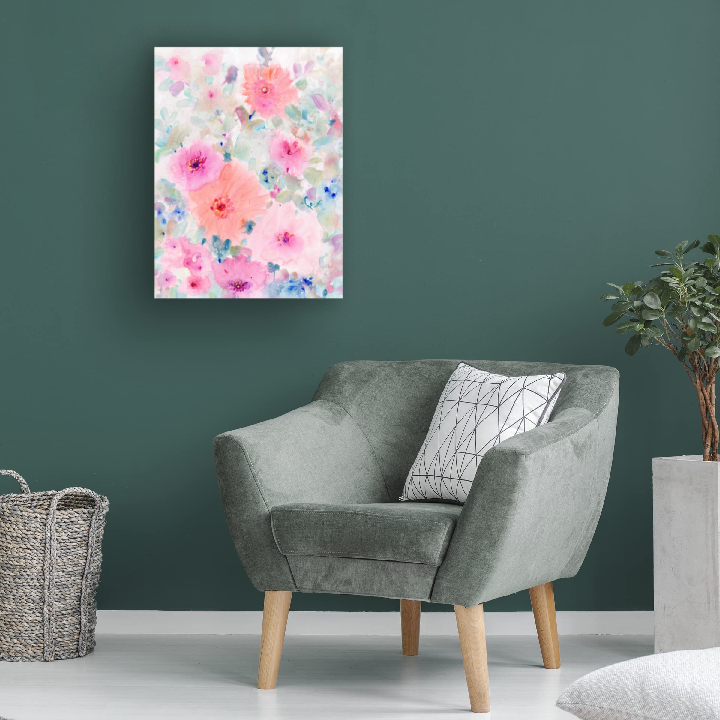 Trademark Fine Art 'Bright Floral Design II' Canvas Wall Art by Tim O'Toole - Perfect for Living Room, Bedroom & Office Decor