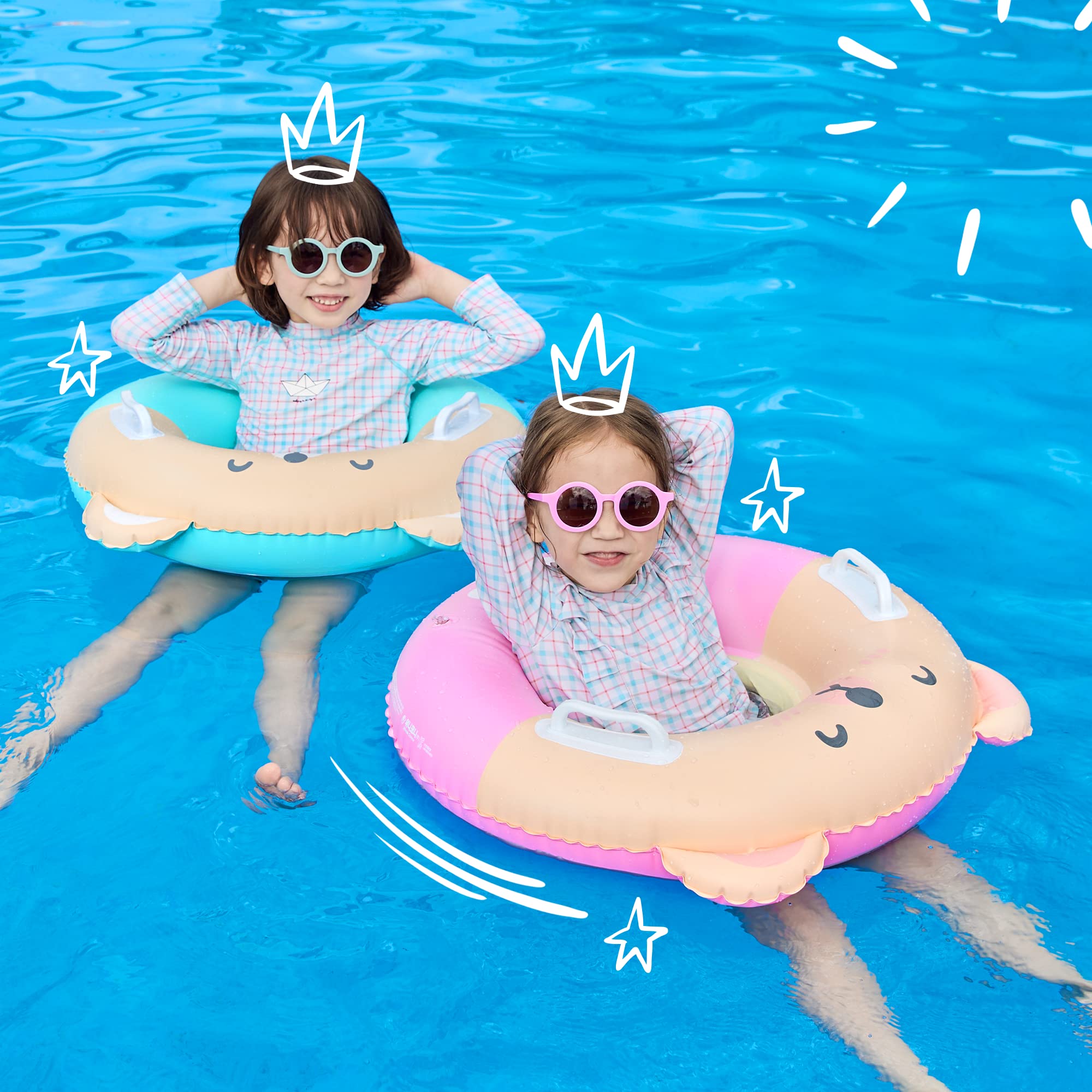 NAI-B Baby Swim Float Tube - Inflatable Swimming Pool Ring with Seat for Toddlers 2-5 Years Old | Blow Up Swim Training Aid for Boys & Girls | Perfect for Pool, Beach & Water Safety Learning