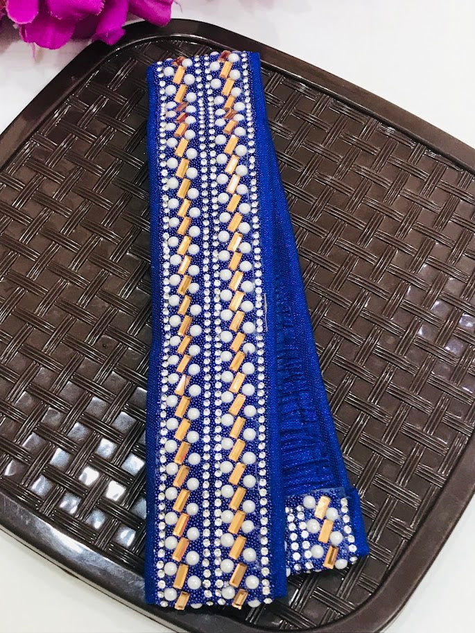 Elegant Blue Saree Hip Belt with Stone Embellishments - Perfect for Indian Weddings, Festivals & Special Occasions