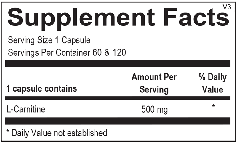 Orthomolecular L Carnitine Supplement - Supports Energy & Metabolism - Ideal for Fitness & Weight Management