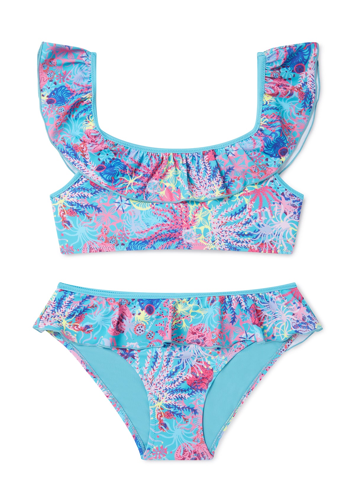Coral Bikini Set for Teen Girls & Matching Father's Swim Trunks - Perfect for Beach Vacations and Family Pool Parties