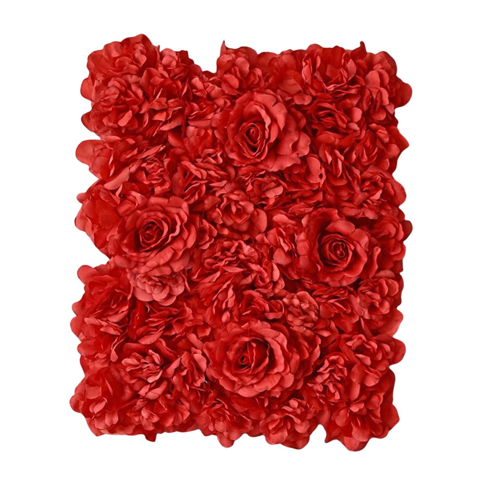 Yotijay Silk Rose & Hydrangea Artificial Flowers - Elegant Wall Decor for Weddings, Home, Office | Indoor/Outdoor Decorative Floral Background (Red) | Perfect for Wedding Backdrops, Living Room Accents & Event Decorations
