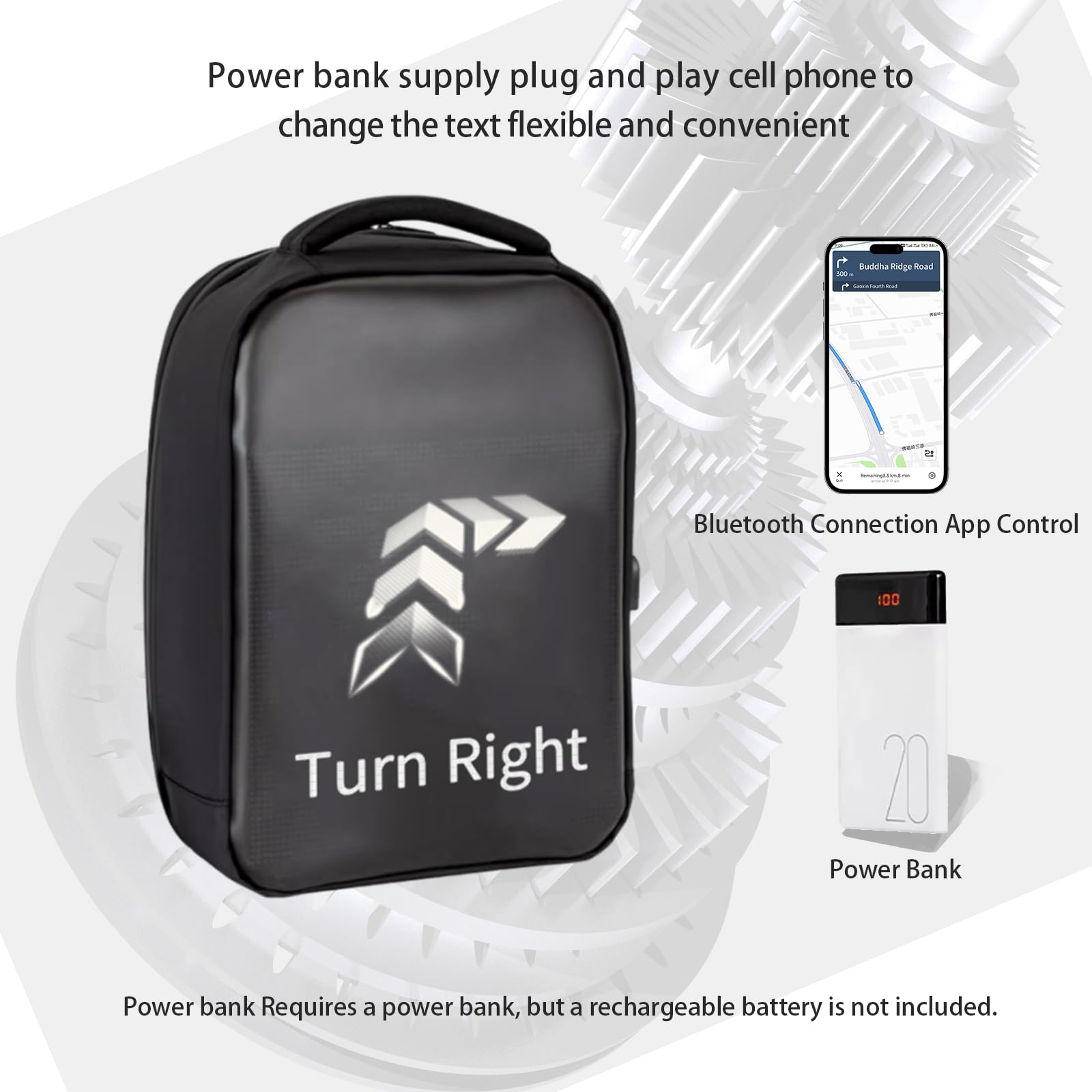 Programmable LED Screen Backpack - Full Color Waterproof Laptop Backpack with Real-Time Navigation Display | Perfect for Travel, Motorcycle Riding & Unique Valentine's Day Gifts for Men and Women