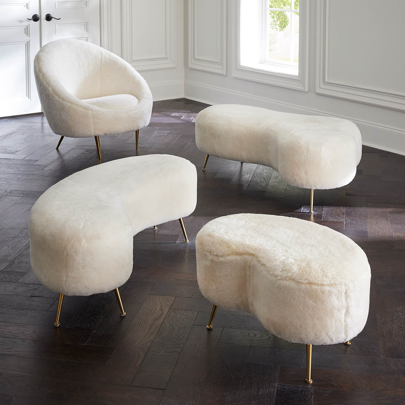 Stylish Amorphic Cocktail Ottoman - Modern Living Room & Bar Furniture for Home Decor - Perfect for Lounging, Entertaining, and Adding Contemporary Style