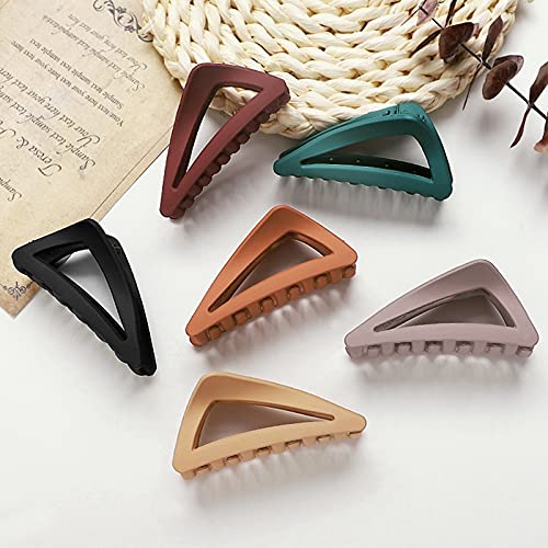 Lnrueg Matte Triangle Hair Claw Clips Set - Large Fashion Hair Clips for Women, Non-Slip Jaw Clips for Thick Hair | Perfect for Ponytails, Buns & Everyday Hairstyles