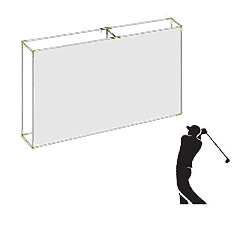 25mm Golf Self-Standing Flat Frame Corner with Projection Impact Screen & Archery Net - Indoor Home Golf Simulator Setup for Practice & Entertainment