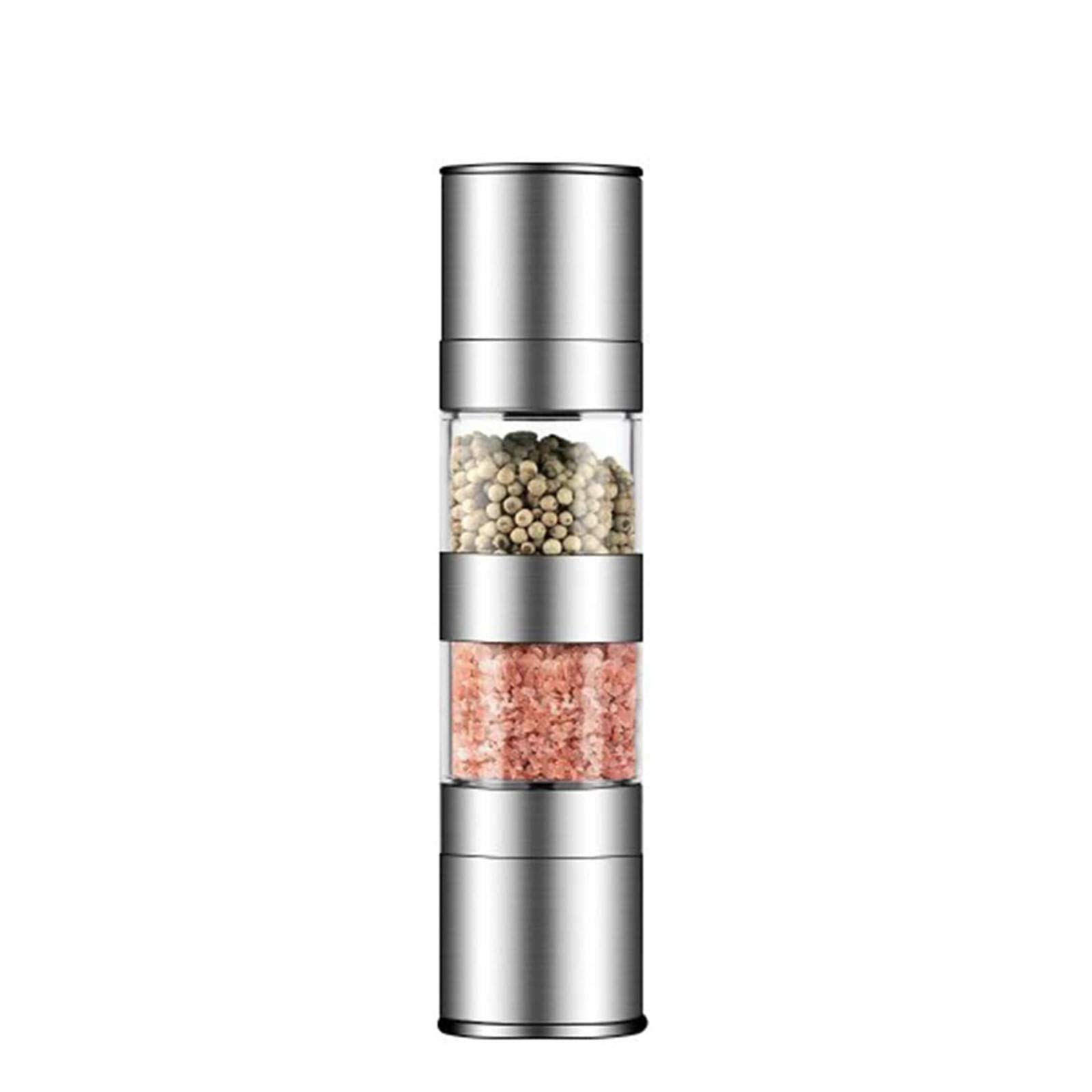 Premium 2-in-1 Stainless Steel Salt and Pepper Grinder Set with Adjustable Ceramic Rotor - Dual Mill Spice Shaker for Kitchen, Dining & Gourmet Cooking | Perfect for Home, Restaurant & Gift Giving