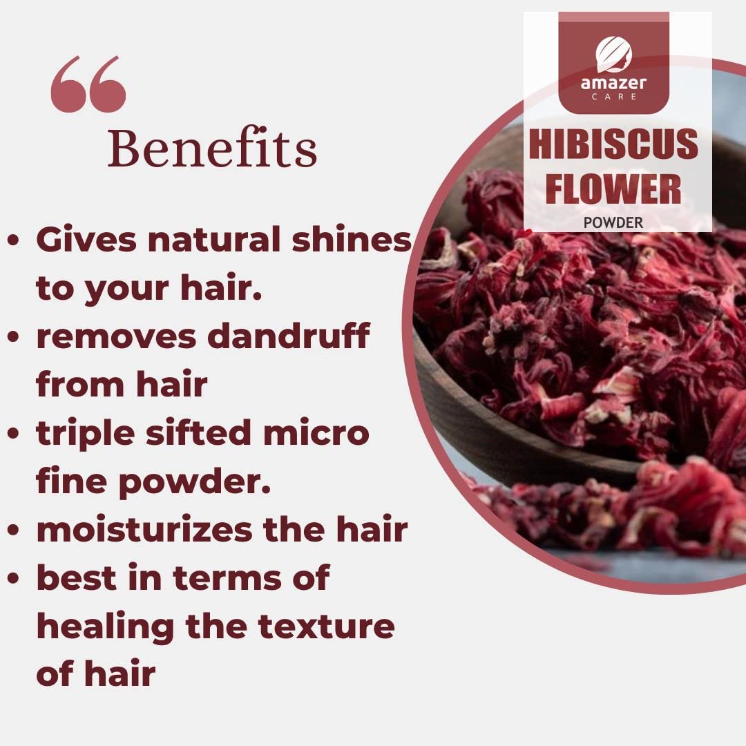 AmazerCare 100% Natural Hibiscus & Aloe Vera Powder Combo for Hair Growth & Skin Care (175g + 150g) - DIY Hair Mask, Face Pack, Scalp Treatment & Beauty Routine Essential