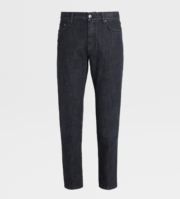 ZEGNA Premium Black Jeans for Men - Slim Fit Stretch Denim Pants | Comfortable & Stylish for Casual Wear, Office, and Night Out