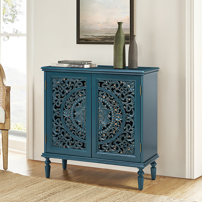 Emathides 32-Inch Tall 2-Door Accent Cabinet with Storage - Modern Entryway Console Table for Hallway, Living Room & Bedroom Organization