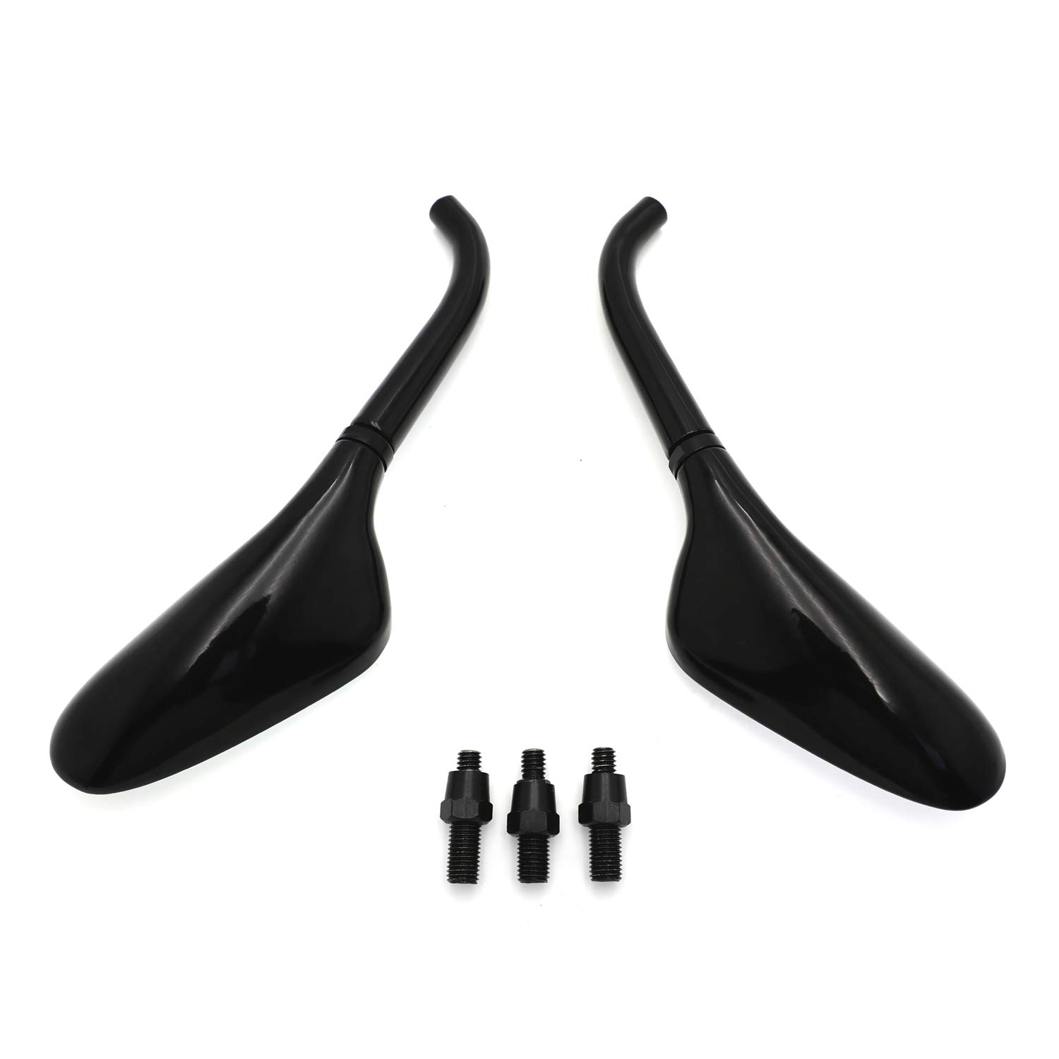 Universal Small Golf Club Mirrors for Harley & Yamaha Motorcycles - Custom Fit, Black - Perfect for Enhanced Visibility While Riding [B00RNIS356]