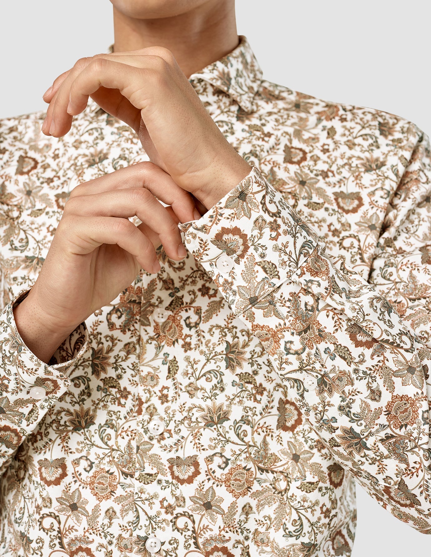 Classic Regular Fit Copper Bloom Shirt for Men - Casual Office Wear & Everyday Comfort