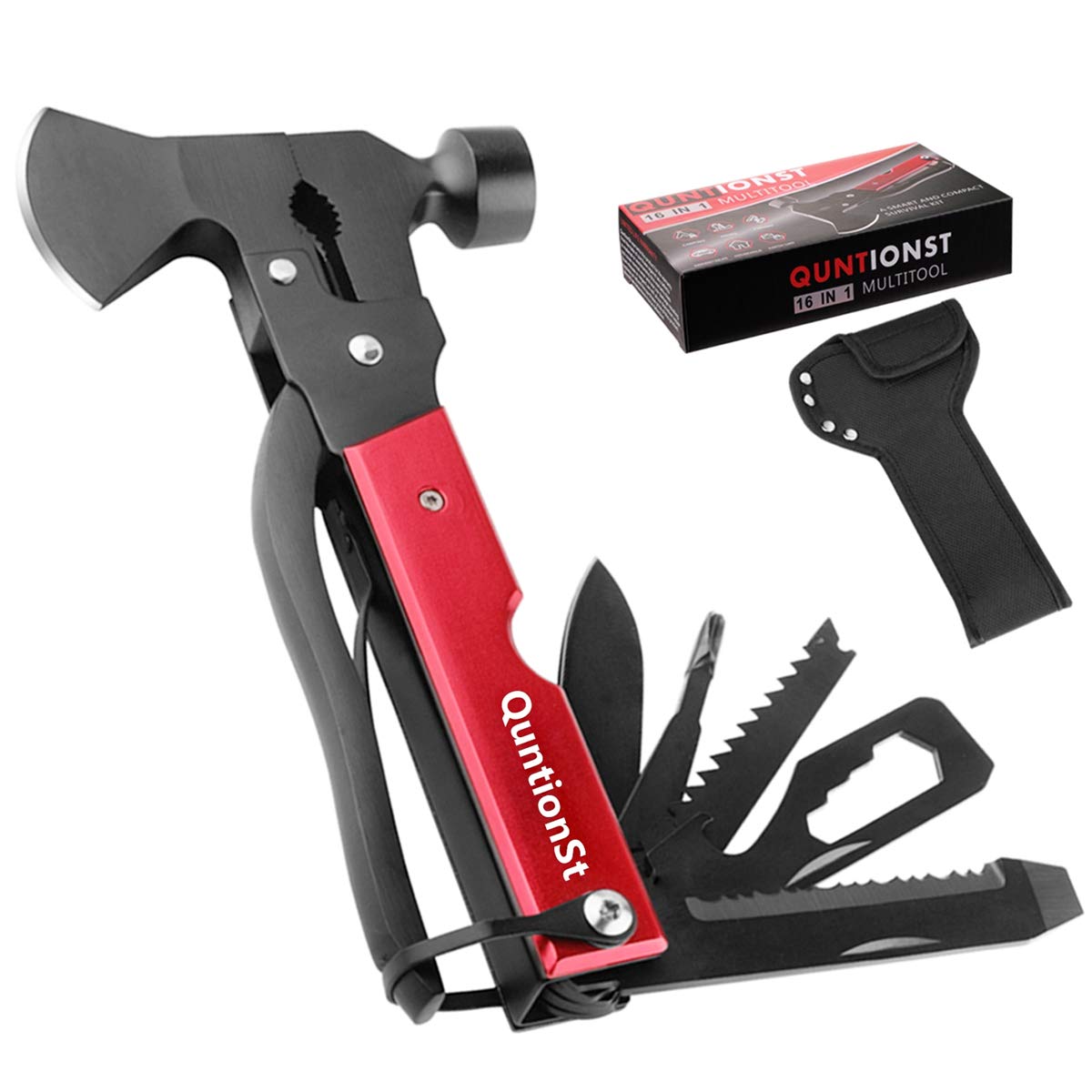 16-in-1 Camping Multitool with Axe, Hammer & Knife - Perfect Gift for Men & Outdoor Adventures