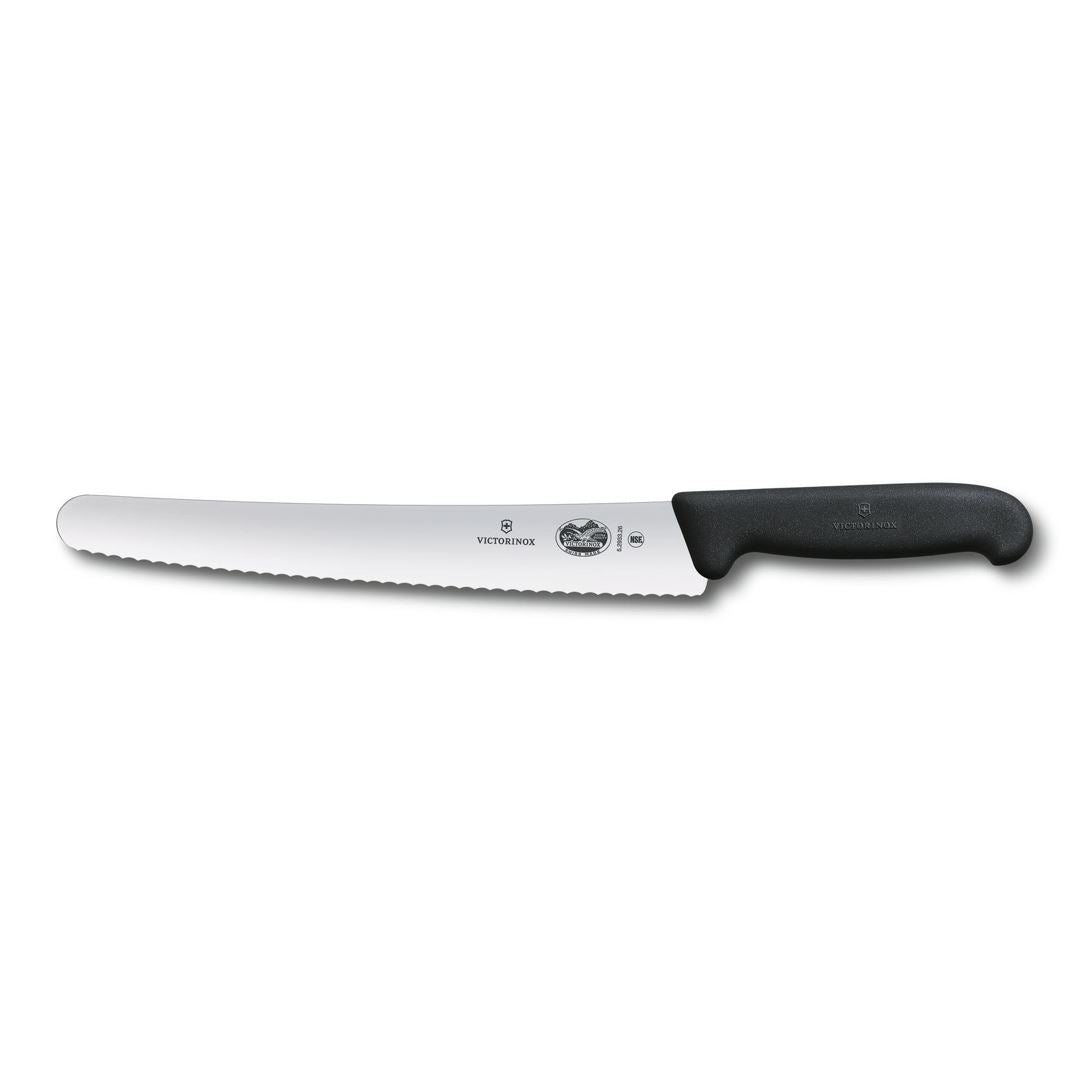 Victorinox 10.25 Inch Curved Serrated Bread Knife with Fibrox Handle - Perfect for Slicing Bread, Cakes, and Pastries in Home Kitchens & Bakeries