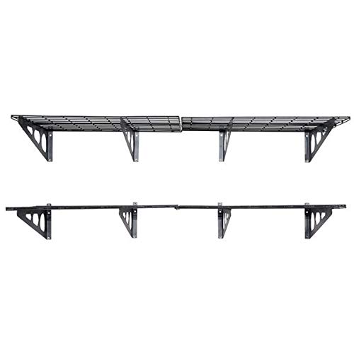 2PCS 2x6ft Heavy Duty Garage Shelving Units (182.8x60.9x10.2cm) - 500lbs Capacity Black Metal Wall Shelves for Garage Organization, Workshop Storage, Home Utility Rack - Perfect for Storing Tools, Car Supplies & Seasonal Items