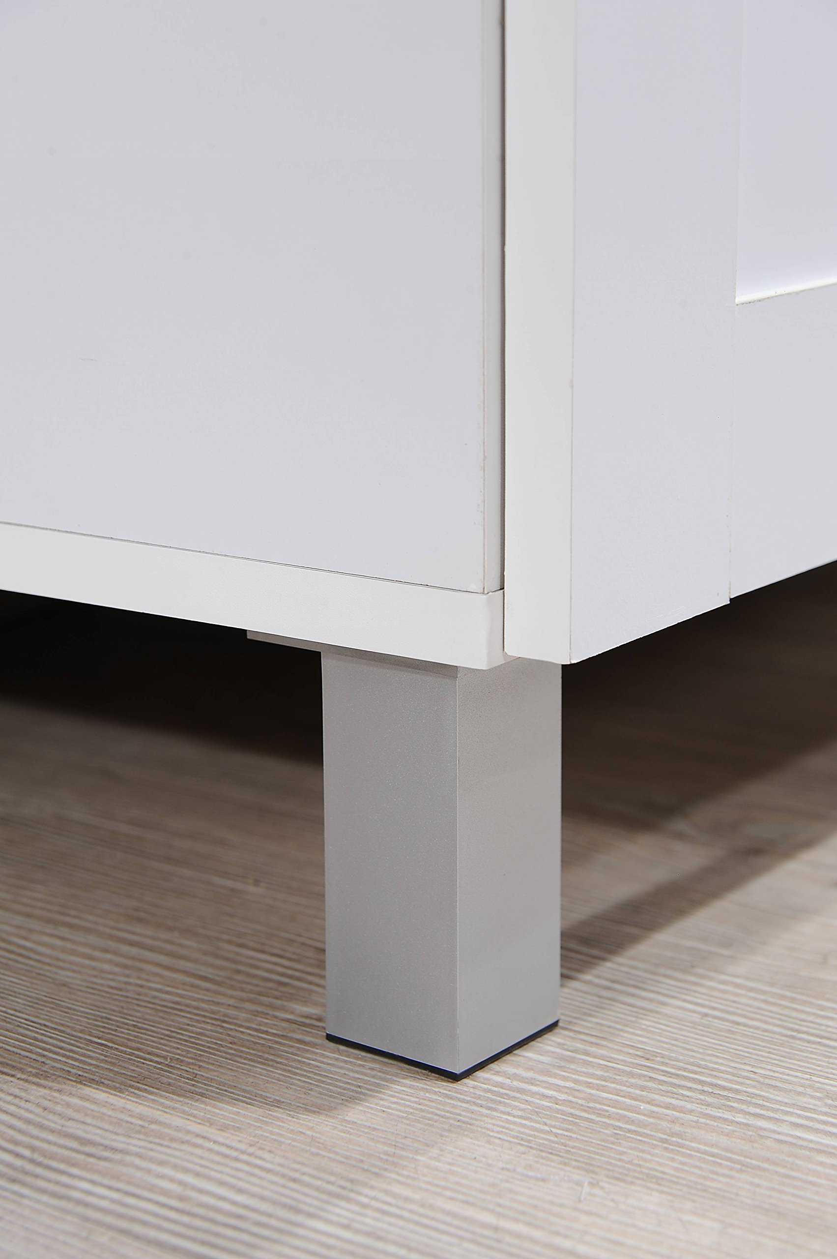 HODEDAH IMPORT White Tall Standing Kitchen Cabinet with Enclosed Top & Bottom Storage, 1 Drawer & Large Open Space for Microwave - Perfect for Small Kitchens, Apartments & Microwave Organization