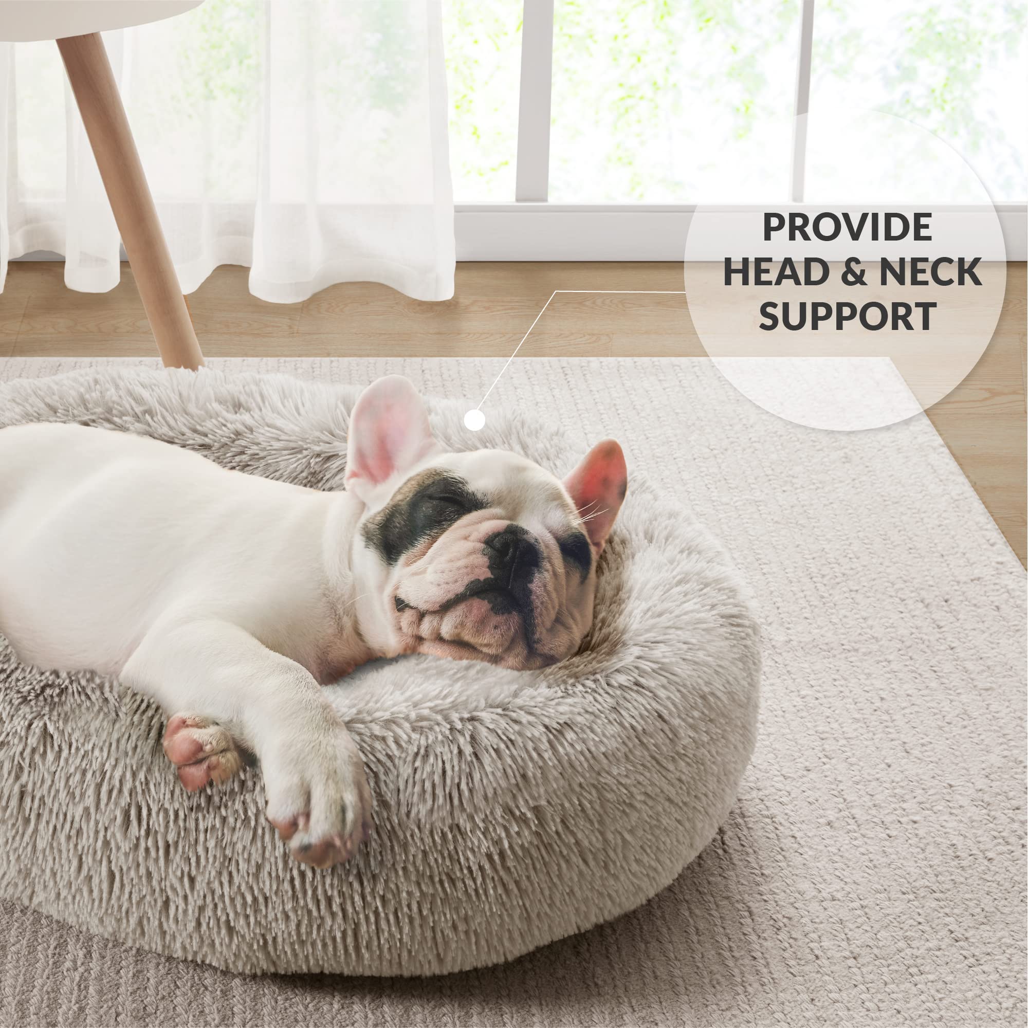 Orthopedic Dog Bed with Memory Foam - Soft Faux Fur Pet Couch for Indoor Cats & Dogs, Machine Washable - Perfect for Calming & Comfort