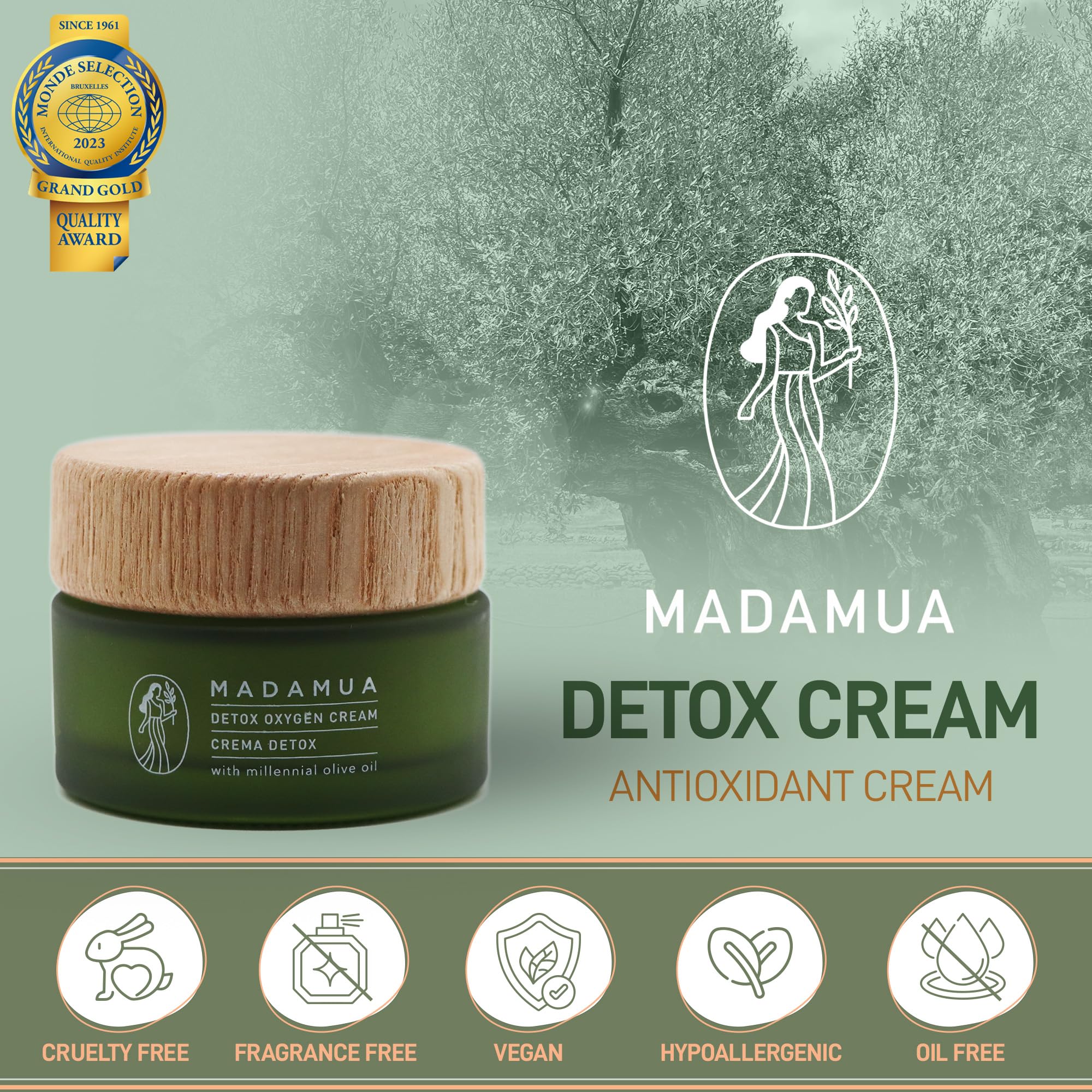 Detox Antioxidant Moisturizer Face Cream for Women - Lightweight Hydrating Facial Cream with Antioxidants for Dry Skin, Daily Skincare for Glowing Complexion | Perfect for Morning & Night Routine, Post-Workout Refresh, and Travel Skincare Essentials