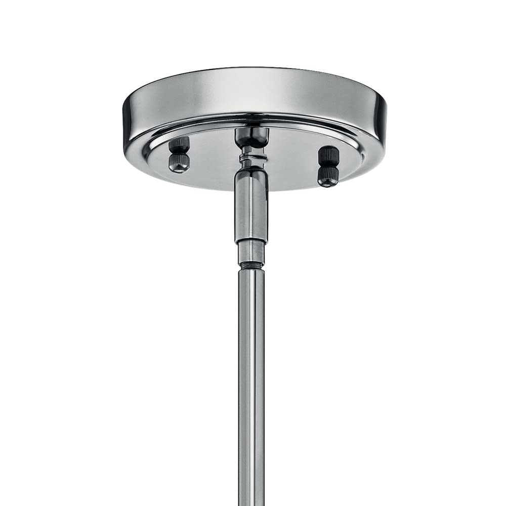 Modern Large Bell Shade Pendant Light Fixture - Clear Glass & Chrome Finish - Perfect for Dining Room, Kitchen Island, or Entryway Lighting