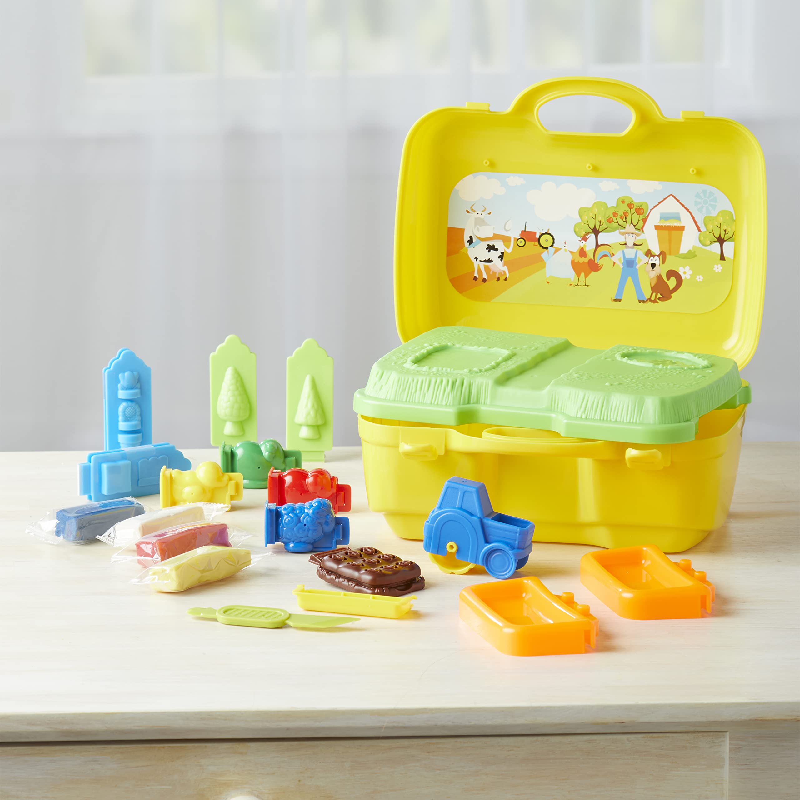 Dickie Toys Kids Dough Kit - Farm Play Set with Tools for Creative Fun