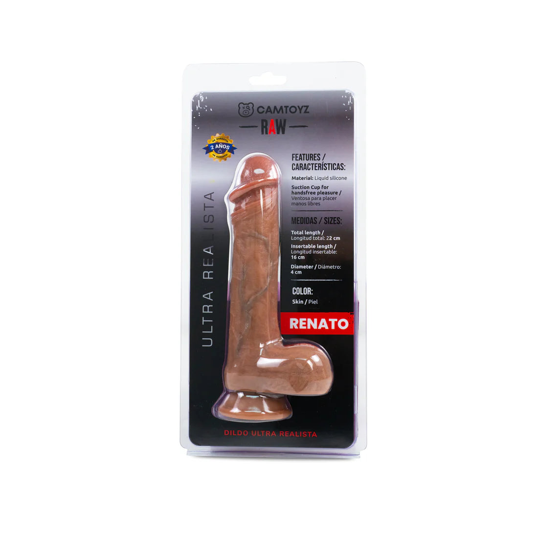 Ultra Realistic Dildo 22cm - Raw Renato Lifelike Silicone Adult Toy for Couples & Solo Play - Perfect for BDSM, Roleplay & Spicing Up Your Sex Life