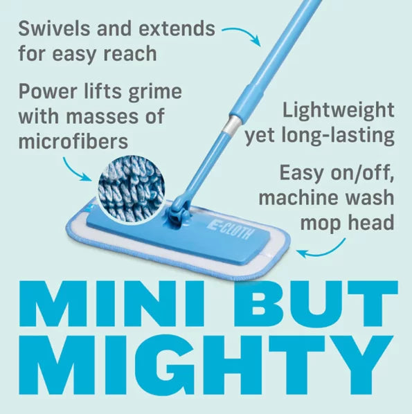 Mini Deep Clean Mop - Ultra Absorbent Microfiber Mop for Hardwood Floors & Tile Cleaning - Perfect for Kitchen, Bathroom & Pet Hair Removal