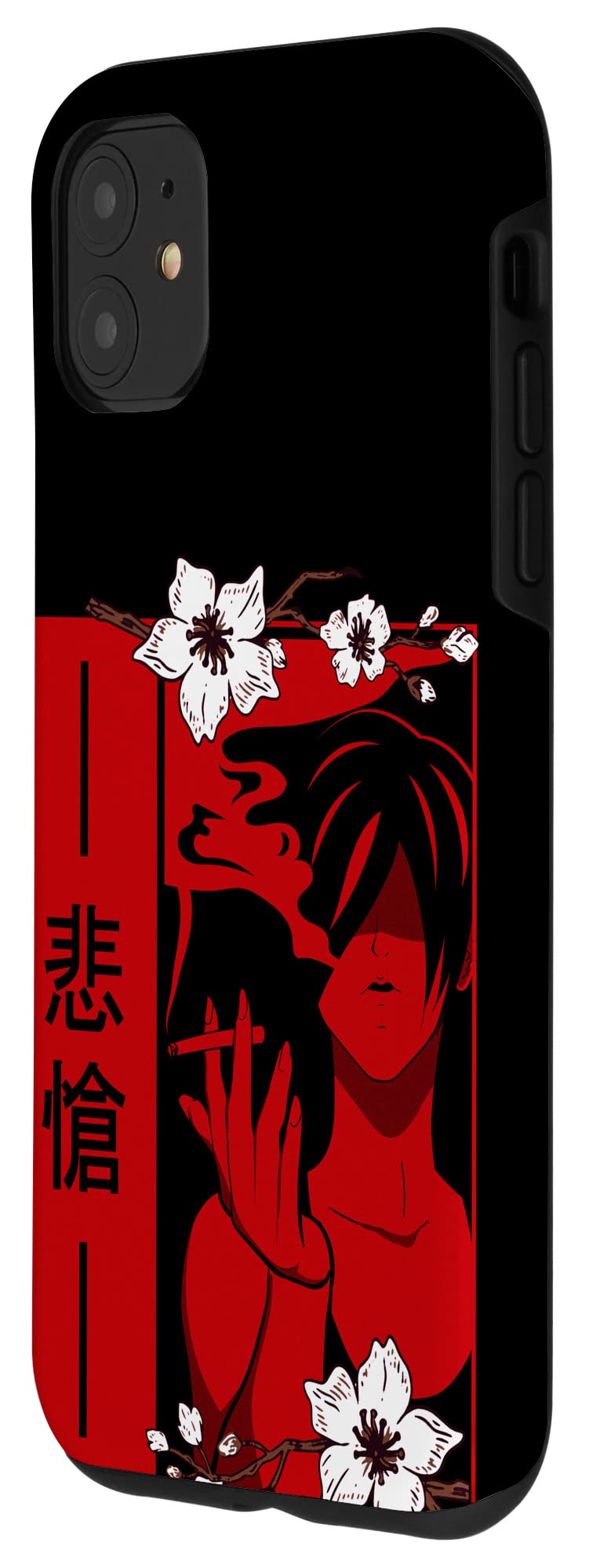 iPhone 11 Case - Anime Boy Sad Sakura Soft Grunge Aesthetic Goth Emo Phone Cover - Perfect for Emo/Goth Fashion Lovers & Anime Fans - Great for Daily Use, School, Concerts & Alternative Lifestyle