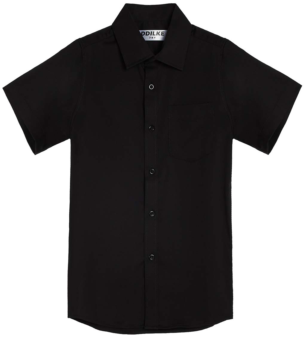 DDILKE Boys' Short Sleeve Dress Shirt - Casual Button Down Uniform Shirts for School, Church & Special Occasions | Comfortable & Stylish Kids Formal Wear