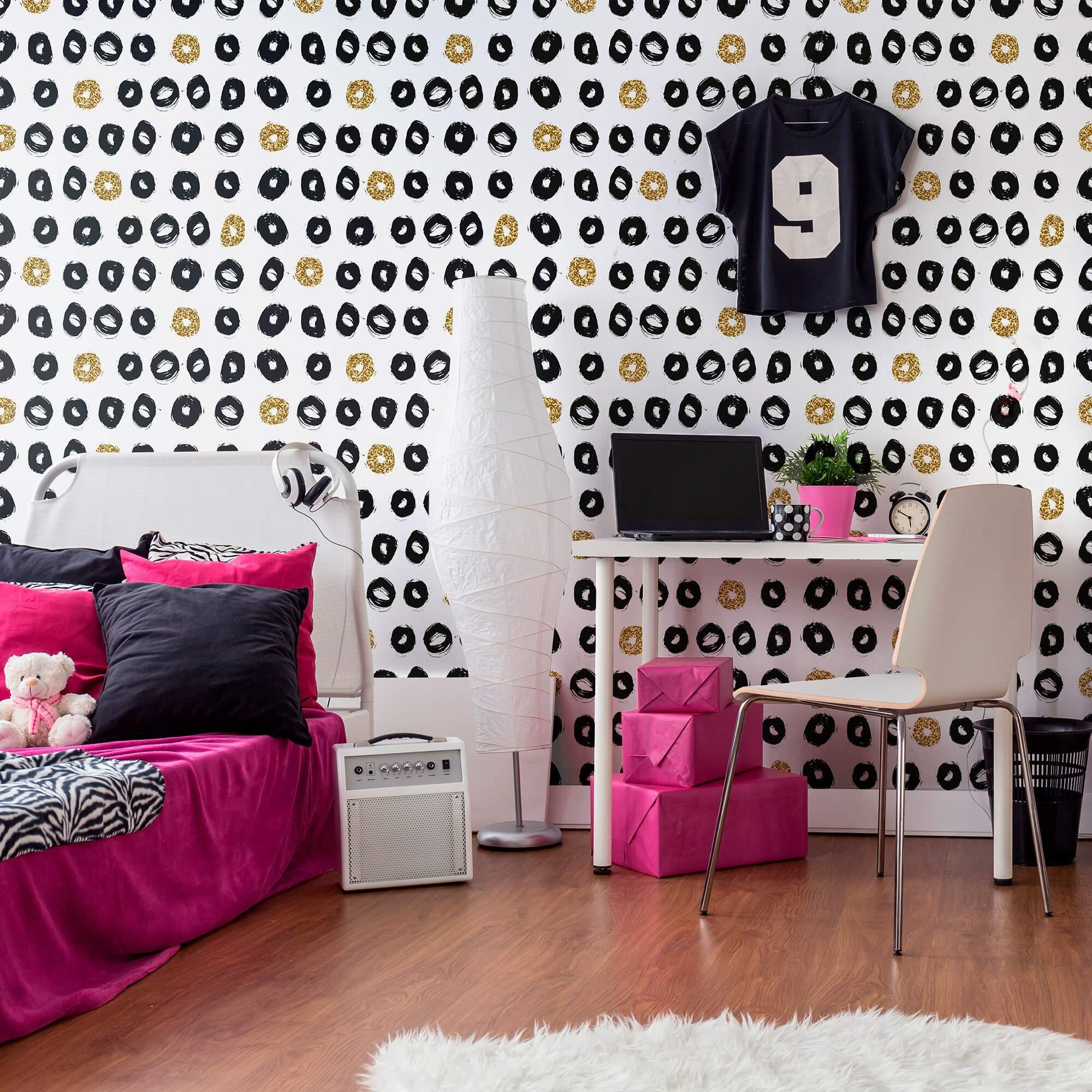 Black and Yellow Peel and Stick Removable Wallpaper - Self-Adhesive Decorative Wall Covering for Bedroom, Living Room, Office - Easy to Install & Remove (Pattern 6530)