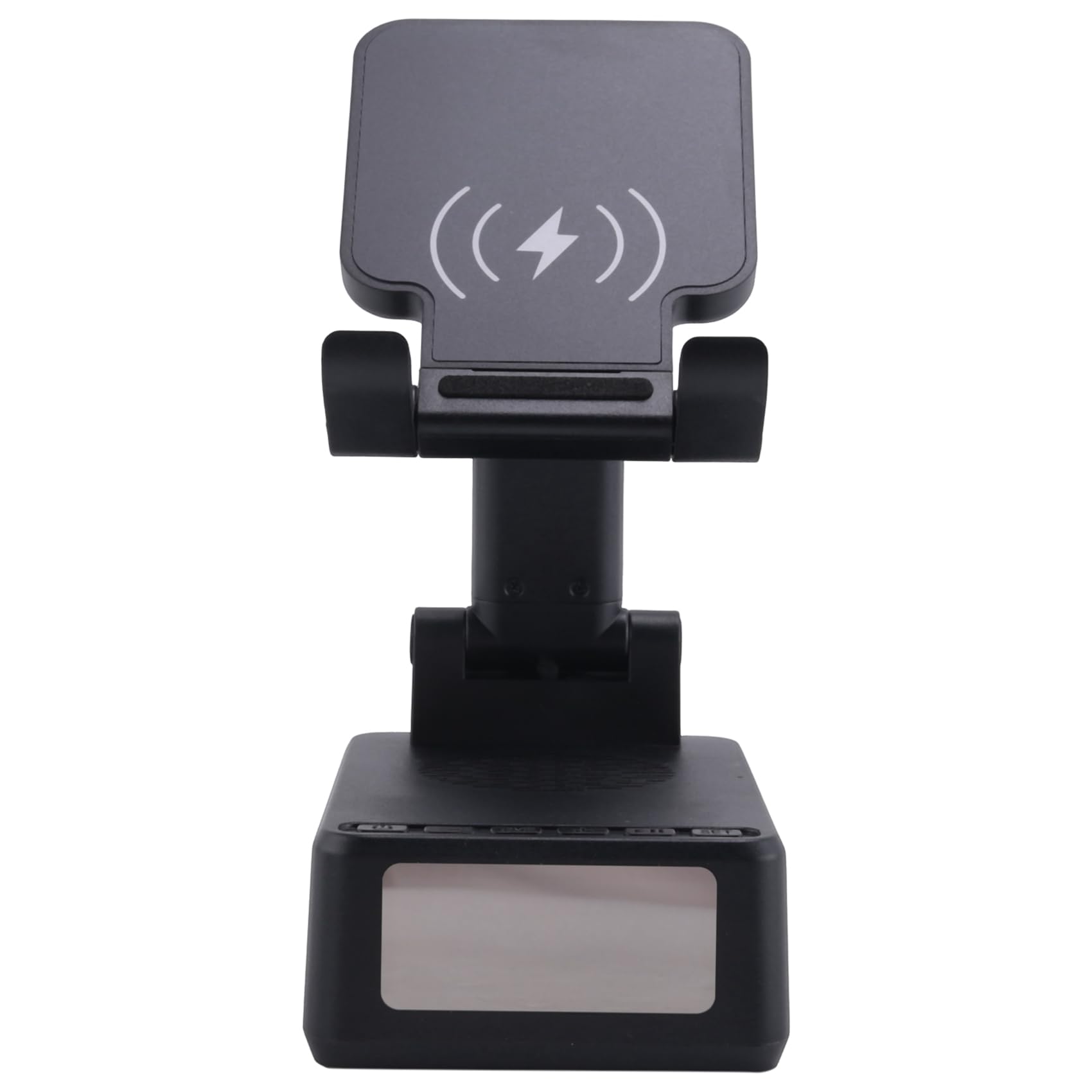 Jeenuuder 3-in-1 Wireless Charging Stand with Bluetooth Speaker & Phone Holder - Fast Qi Charging for iPhone, Android - Perfect for Home Office, Bedside & Desk Organization