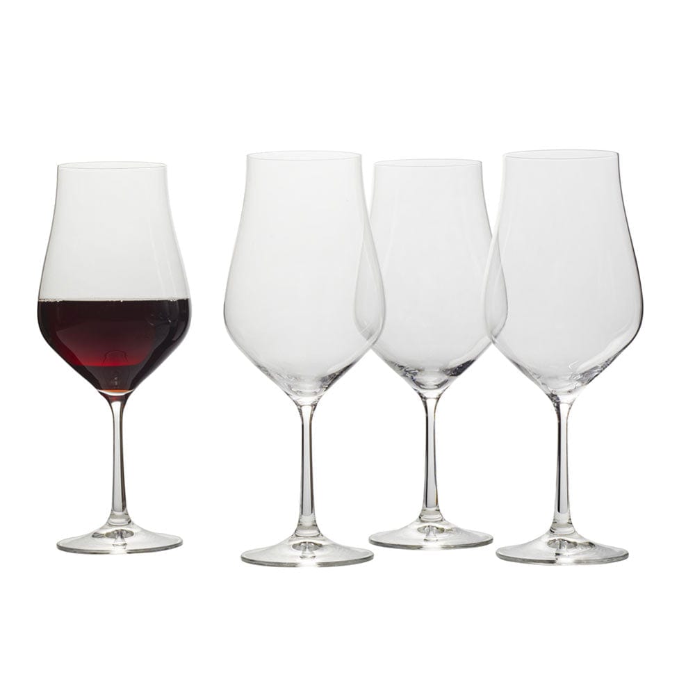 Grace Set of 4 Premium Bordeaux Red Wine Glasses - Elegant Crystal Stemware for Cabernet, Merlot & Fine Wines - Perfect for Dinner Parties, Wine Tasting & Romantic Evenings