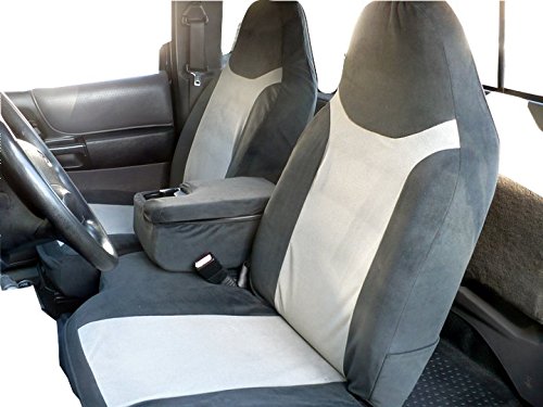 **Durafit Custom Seat Covers for Ford Ranger XLT Pickup F286 X1/X7 – 60/40 Bench Seat with Console Opening – Black/Gray Automotive Twill – Perfect for Off-Roading, Work & Daily Commute**