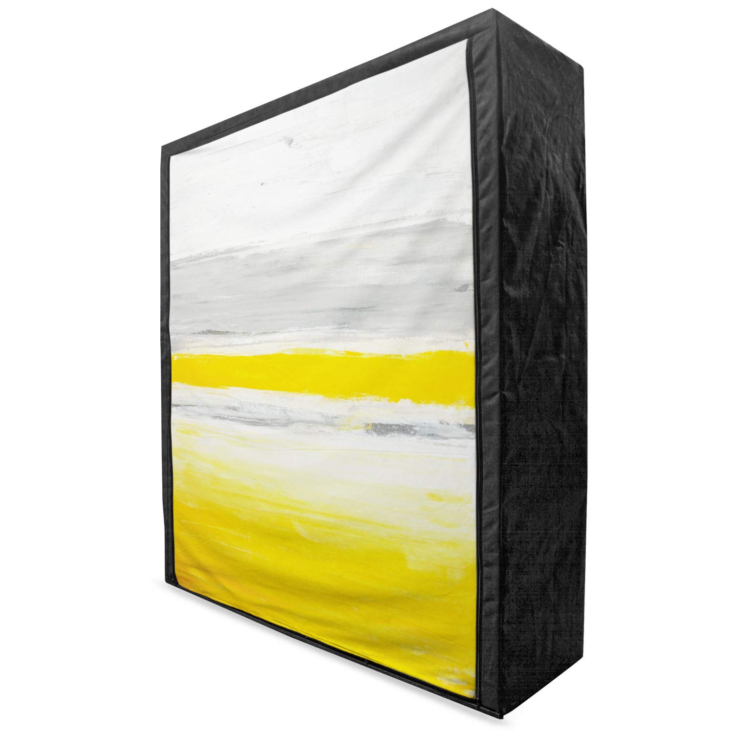 Ambesonne Yellow Portable Fabric Wardrobe - Watercolor Abstract Art Design with Brush Strokes, 59