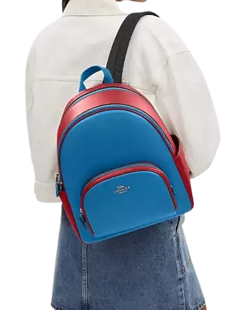 Coach Court Colorblock Backpack for Women | Stylish & Durable Leather Backpack for Work, School & Travel | Perfect Laptop Bag & Everyday Carry