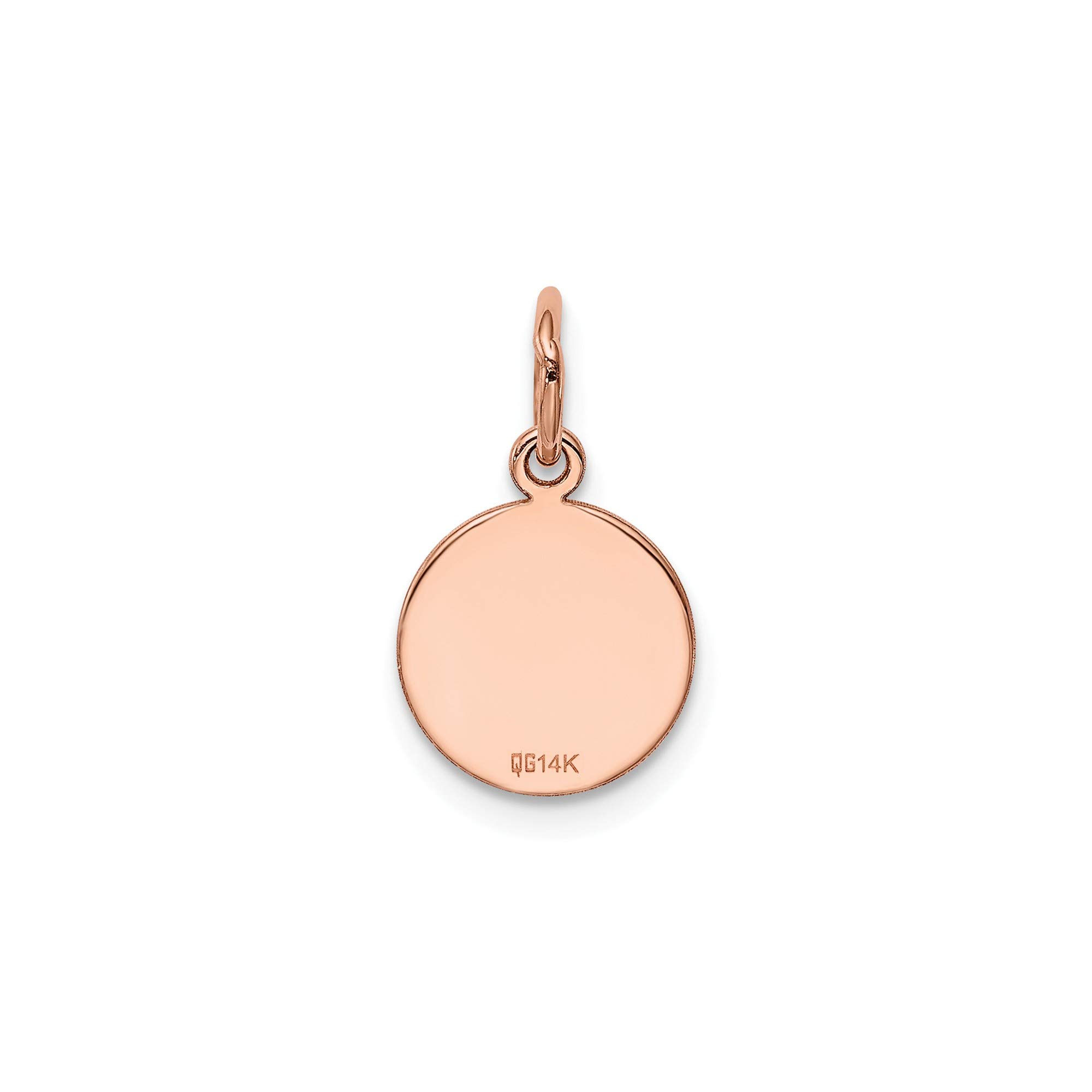 14K Rose Gold Engravable Circular Disc Charm - 0.018 Gauge Plain Jewelry for Necklace, Bracelet & DIY Crafting - Perfect for Personalized Gifts, Wedding Favors & Everyday Wear