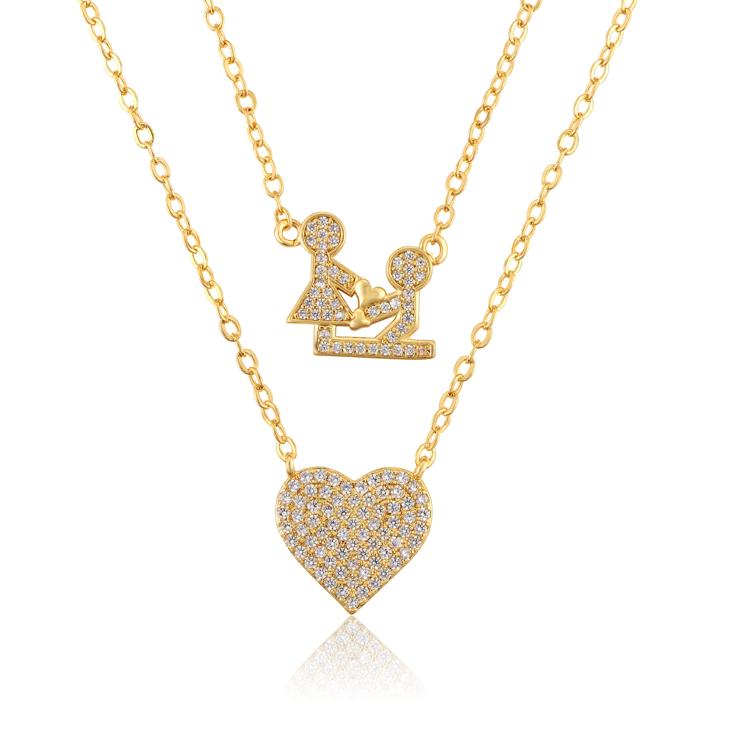 Anten Pink Gold Necklaces for Women & Girls - CZ Heart Pendant Charm Necklace, Dainty Gold Jewelry for Teens, Birthday & Mother's Day Gifts | Perfect for Everyday Wear, Date Nights & Special Occasions
