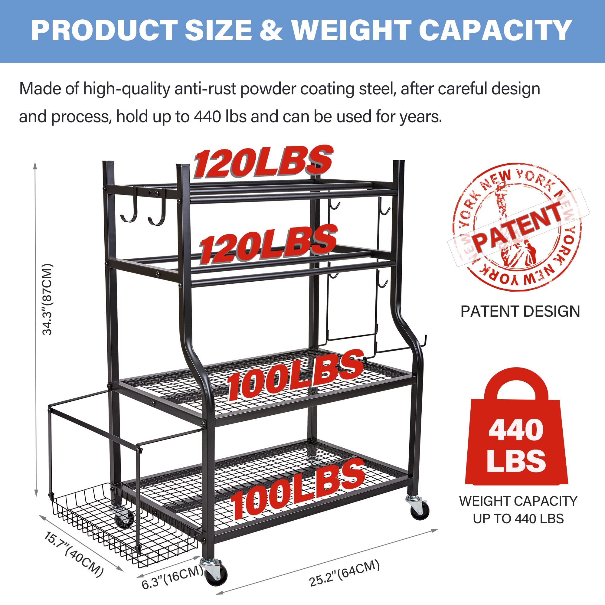 Dumbbell Rack & Yoga Mat Storage Organizer - Heavy Duty Home Gym Equipment Stand for Dumbbells, Kettlebells & Exercise Mats | Space-Saving Workout Gear Storage with Wheels | Perfect for Home Gym, Garage & Fitness Studio Organization