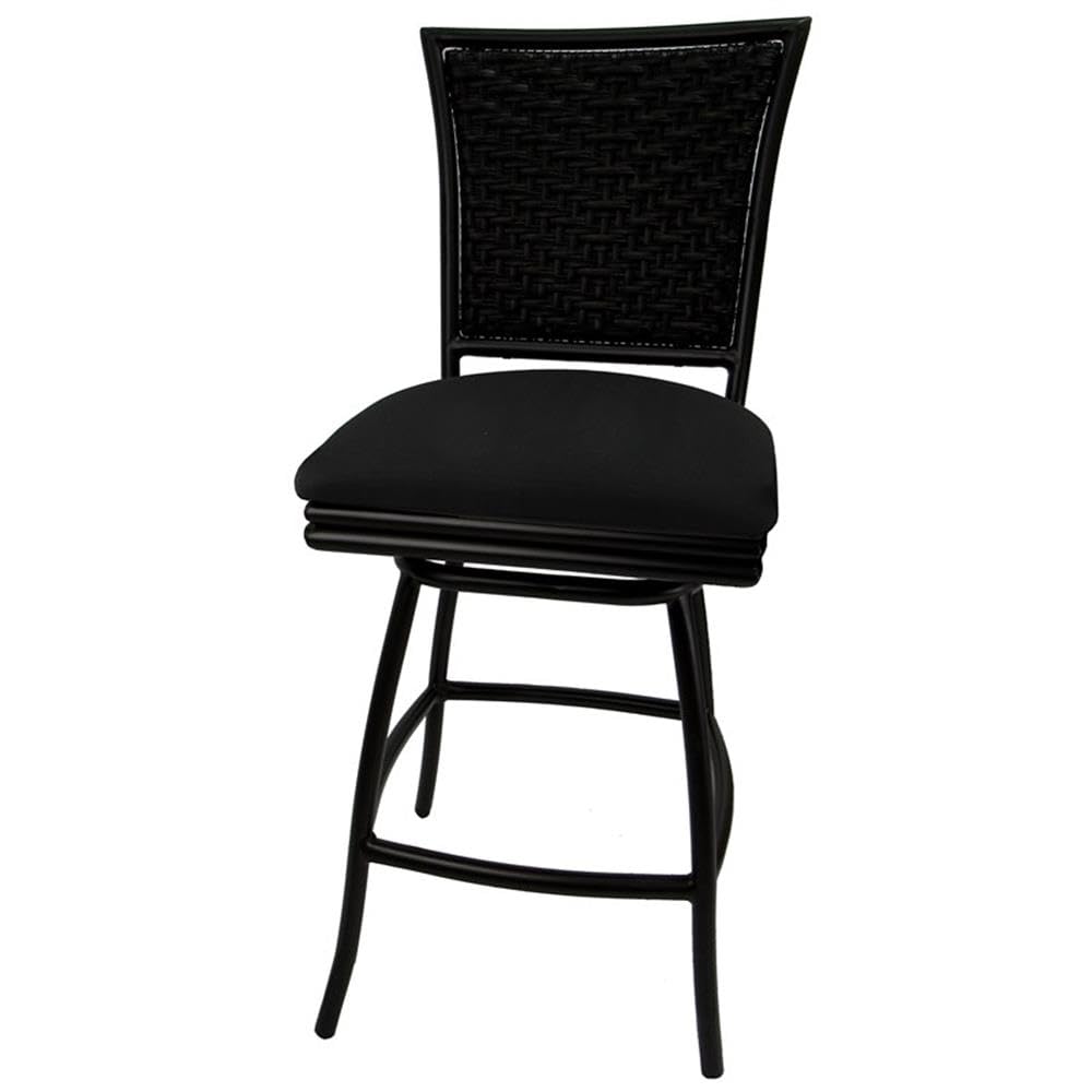 26 Inch Black Outdoor Counter Patio Bar Stool - Erin Armless Barstool for Backyard, Deck & Poolside - Weather-Resistant Dining & Entertaining