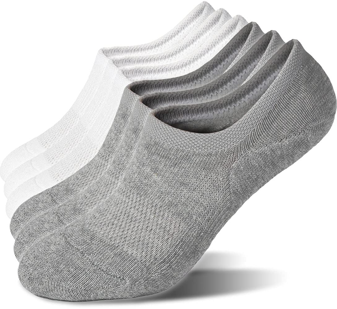 ABCTHX 6 Pairs Cushioned No Show Socks for Women & Men - Breathable Mesh Performance Socks with Anti-Slip Grip | Perfect for Running, Gym, Yoga & Everyday Wear