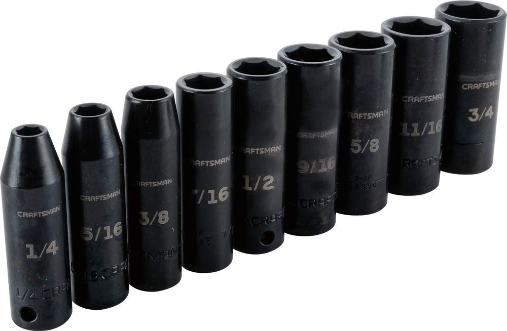 Craftsman 3/8-Inch SAE 9-Piece Impact Socket Set (CMMT15882) - Professional Grade for Auto Repair & DIY Projects